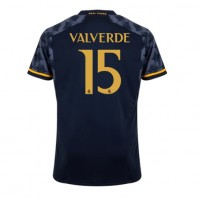 Real Madrid Federico Valverde #15 Bortedrakt 2023-24 Kortermet